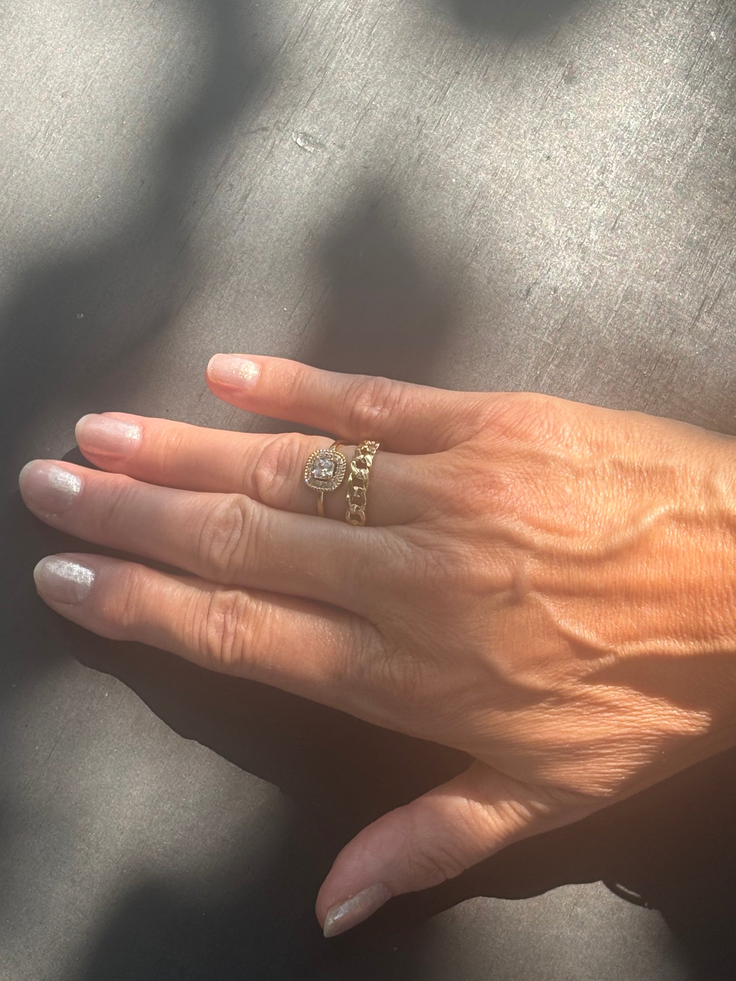 Cuban link ring 18kt gold plated