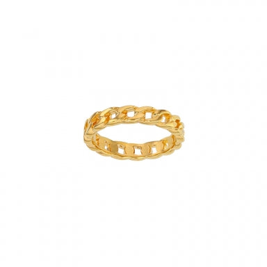 Cuban link ring 18kt gold plated