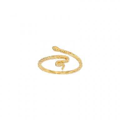Snake ring 18kt gold plated
